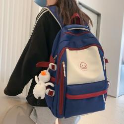 ZR835 Schoolbag New Backpack Fashion High Capacity Unisex Computer Laptop Bag Nylon High School Students Letter Backpack Trend