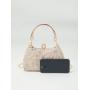 2024 Metal Handle Peal Beaded Women Clutch Evening Bag Pearl Shining Diamond Rectangle Hand Bag Ladies Wedding Handbag Purse