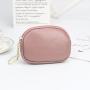 Mini coin purse keychain PU leather material double zipper simple purse