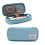 Gelory High Quality Latest Solid Color Multi- Slot Pouch Pencil Case Zipper Portable Office Pencil Bag