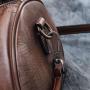 2024 Custom Vintage Genuine Leather Boston Bag For Women Ladies Luxury Handbag