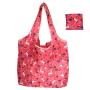 High Quality Floral Print Folding Tote Bag Large Capacity Reusable 190T Polyester Foldable Grocery Shopping Bag