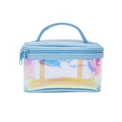 Custom Logo  Laser Glitter Pvc Holographic Mini Waterproof Plastic Portable Makeup Cosmetic Bags