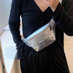 HR604 Women Chest Bag New Fashion Personalized Chain Hardware Decoration Girls' One Shoulder Crossbody Bag Versatile Waist Bag