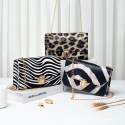 Leopard Small Square Women's Bags New 2024 Manufacturers Wholesale Korean Shoulder Crossbody Bags Cell Phone Bags