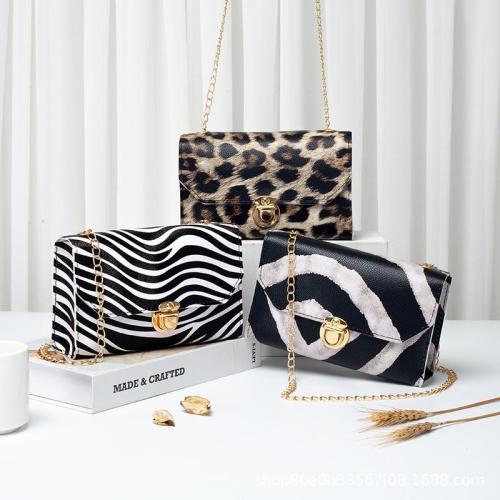 Leopard Small Square Women's Bags New 2024 Manufacturers Wholesale Korean Shoulder Crossbody Bags Cell Phone Bags