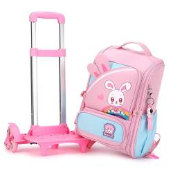 ZR897 Children's Trolley Backpack Kids Schoolbag Cute Cartoon Girl Detachable High Quality New Fashion Boy School Bag