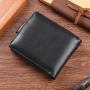 Men's Retro PU Leather Horizontal Wallet Large Capacity Multi-Card Zipper Change Bag Waterproof Cross-Border Credit Card Holder