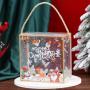 HR534 Christmas Decorations Creative Box Bag PET Gifts Children Present Handbag Christmas Snow Tree Man Elk Cookie Storage Bag