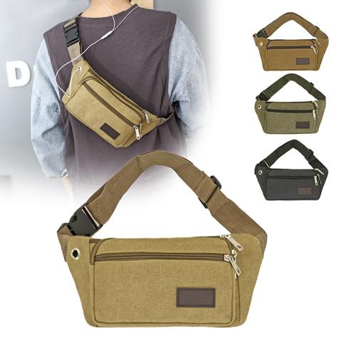Thickened Canvas Crossbody Chest Phone Pouch Bum Bag Hip Fanny Pack Travel Hiking Sport Waist Belt Bag