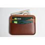 100% full grain vegetable tanned leather card holder wallet slim card holder