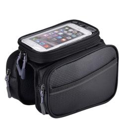 ZF153 PU Bike Bags Mountain Waterproof Mobile Phone Crossbar Hanging Bags Saddle Cycling Gear Accessories Front Beam Bags