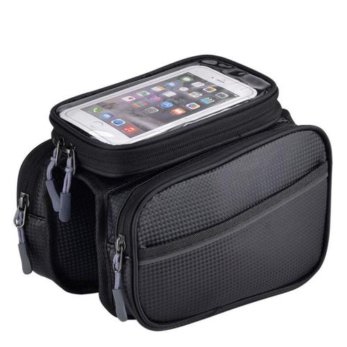 ZF153 PU Bike Bags Mountain Waterproof Mobile Phone Crossbar Hanging Bags Saddle Cycling Gear Accessories Front Beam Bags