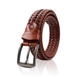 Custom size men leather belts mens woven belts genuine leather luxury men weaved belt