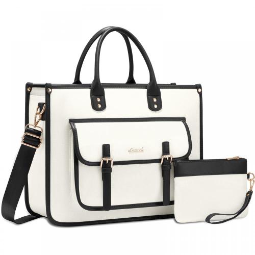 LOVEVOOK Wholesale Custom 15.6 in design carry on leather Canvas Laptop Bag Shoulder Messenger Bag Business Work Tote with purse