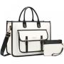 LOVEVOOK Wholesale Custom 15.6 in design carry on leather Canvas Laptop Bag Shoulder Messenger Bag Business Work Tote with purse