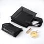 Custom Logo Printing Black Mesh Makeup Cosmetic Zipper Bag Hot Sale Handle Travel Zipper Mesh Pouches For Women