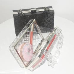 Transparent Evening luxury Shoulder handbags Crossbody clutch acrylic chain bags womens pvc purses clear black