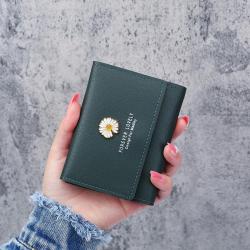 New Women's Wallet Korean version of the daisy short small tri-fold handmade money clip multi-card space card bag coin purse