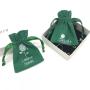 Custom White Logo Small Cotton Linen Drawstring Bag for Jewelry Necklace Packaging Reusable Cotton Dust Gift Pouch