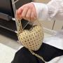 Summer heart shape diamond evening bags for party shine shoulder bags for lady clutch purses