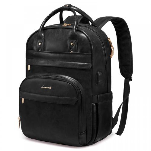 LOVEVOOK high quality LOVEVOOK Pu leather computer bags 15.6in office work university women's school travel laptop backpacks