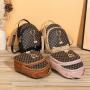 Flower material mini leather backpack for woman hot selling small backpack for women wholesale versatile female bag schoolbag