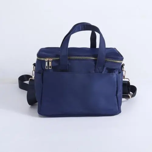 Aluminum Foil Insulated Cooler Bags Waterproof Nylon Portable Adjustable Strap Lunch Bag Kids Cooler Box Thermal Lunch Bag
