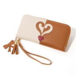 Latest Ladies Clutch Card Holder Leather Long Women Wallet with Tassel