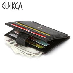 HF038 New Lychee Pattern PU Leather Wallet Zipper Coin Purse Mini Buckle Wallet Unisex Bank Card Holder Business ID Card Holder