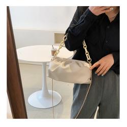 2023 New Solid Color Fashion Handbag Popular Women's Bag China Wholesale PU Ladies Shoulder Bag Open Pillow Handbag