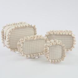 New Trend Hot Sale Lotus Ruffle  Make Up Bag Custom Cosmetic Pouch Travel Cosmetic Bag Toiletry Travel Bag Smart Wallet