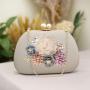 Elegant New Style Ladies Flower Evening Bags Clutch Shoulder Bag Pearl Buckle Wedding Dresses Pink Garment Cosmetic Bag Purse