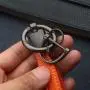 Wholesale Full Grain Genuine Leather Keychain Custom Mini Key Holder Real Leather Car Key Ring Holder