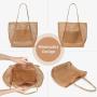 XL320 Folding Beach Bag With Handy Large Picnic Shopping Storage Bag Travel Handbag Mesh Storage Shoulder Tote Bag