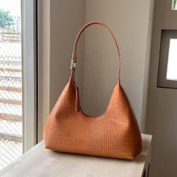 New Factory Wholesale Vintage Women's Hand Armpit Bag High Quality Luxury Handbag Autumn Crocodile Pattern Leather Shoulder Bag