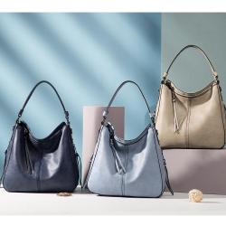 Guangzhou factory Realer fashion high quality PU leather purses ladies hobos tote bag large capacity vintage women hand bags