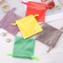 Custom Logo Printed Small Velvet Jewelry Packaging Luxury Drawstring Bag Gift Perfume Pouch With Ribbon