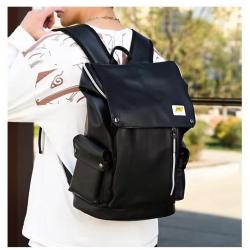 ZR914 Men's Backpack High Quality Student PU Leather Laptop Bag USB Charging Waterproof Custom Logo Travel Women's Backpack