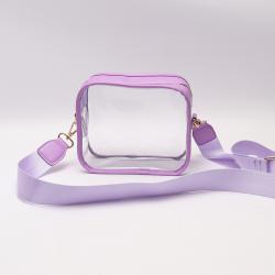 New Products Bright Color Transparent Travel Standup Pouch PVC Cosmetic Bag With Zipper Custom Sling PVC Bag