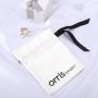 Custom Logo Printing Single String Cotton Flannel Gift Cosmetic Storage Bag Drawstring Dust Flannel Jewelry Pouch