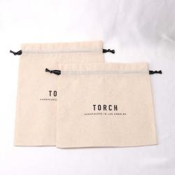 Eco Custom Logo Printing Large Cotton Coin Rice Tea Packing Dust Bag Soild Organic Muslin Cotton Drawstring Pouch