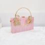 2024 Acrylic Evening Bag for Woman Small Square Clutches Wedding Evening Purse Diamond Flower Hander Luxury Designer Handbag