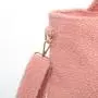 Keymay Shopper Bag for Women with Extra Strap Personalized Winter Plush Shoulder Sherpa Handbag Fluffy Teddy Tote Bag Belt Bag