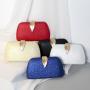 Trendy woman bags handbags clutches good quality ladies purse metal leaf decoration PU clutch bags velvet evening bag for lady