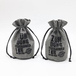 Personalized Eco-Friendly Jute Gift Pouch Round Bottom Logo Printed Jute Burlap Wine Food Candy Christmas Gift Bag