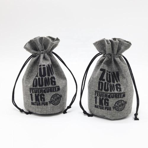 Personalized Eco-Friendly Jute Gift Pouch Round Bottom Logo Printed Jute Burlap Wine Food Candy Christmas Gift Bag