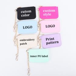 Keymay Popular RTS Stock Fast Shipping 8 Colors Gold Zipper Custom Logo Nylon Coin Purse Coin Purse Wallet Cute Keychain