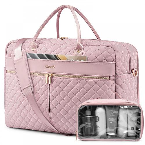 3pcs/set Travel Duffle Bag Weekender Overniaght Bag for Women with Toiletry Pouch Shoe Bag Carry Gym Yoga Duffel with Wet Pocket