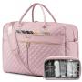 3pcs/set Travel Duffle Bag Weekender Overniaght Bag for Women with Toiletry Pouch Shoe Bag Carry Gym Yoga Duffel with Wet Pocket